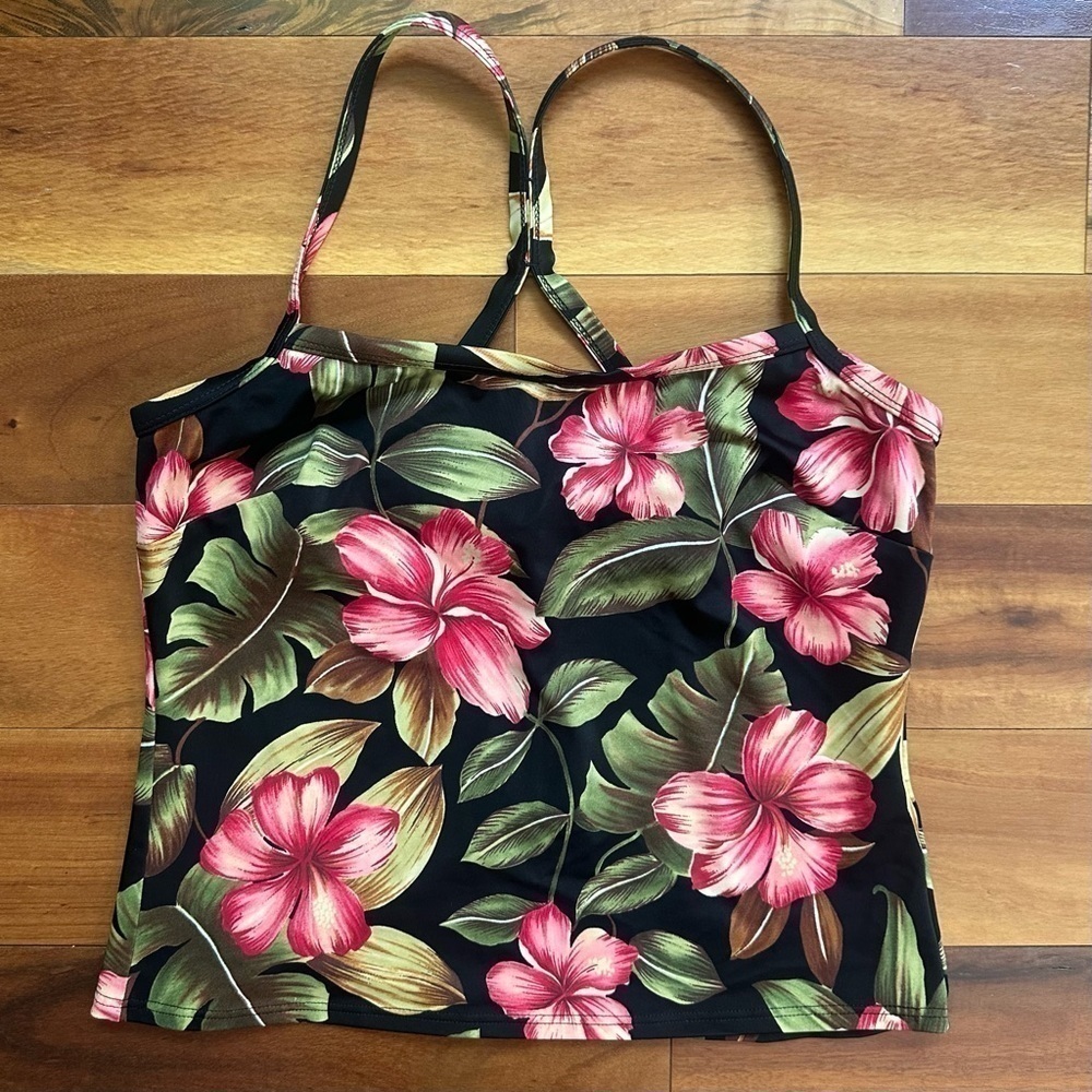 Lands End Long Hibiscus Tankini
